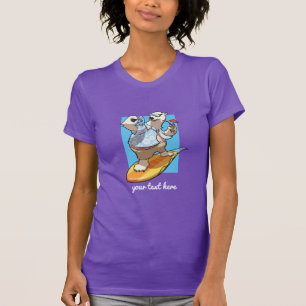 Camiseta Urso Polar legal surfando com Cartoon Cocktail