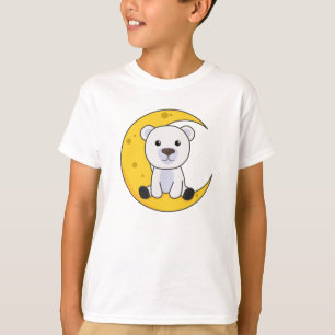Camiseta Urso Polar Lua Boa Noite Boca-Lua Bonita