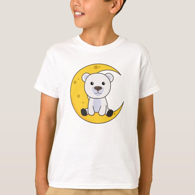 Camiseta Urso Polar Lua Boa Noite Boca-Lua Bonita (Frente)