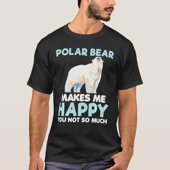 Camiseta Urso Polar Me Faz Um Amante de os animais Feliz (Frente)