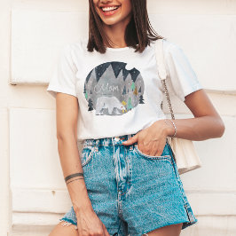 Camiseta Urso Polar Montanhas de inverno Lua