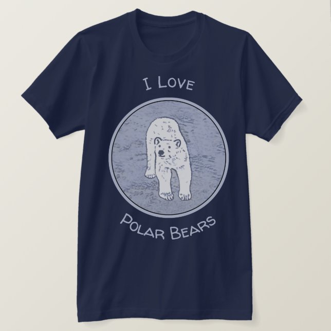 Camiseta Urso Polar na Pintura do Gelo - Arte Original da V (Frente do Design)