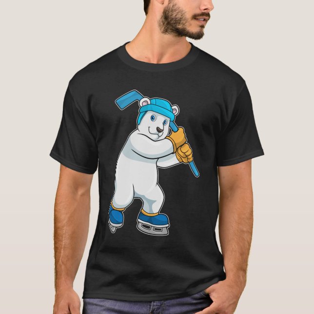 Camiseta Urso polar no hóquei no gelo com Stick (Frente)