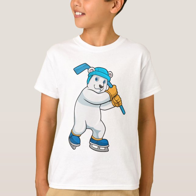 Camiseta Urso polar no hóquei no gelo com Stick (Frente)