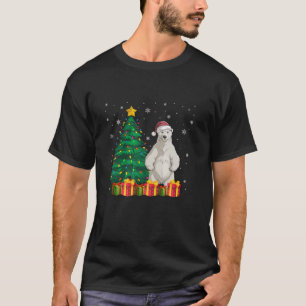 Camiseta Urso Polar Noel Hat, Luzes De Árvore De Natal Pa