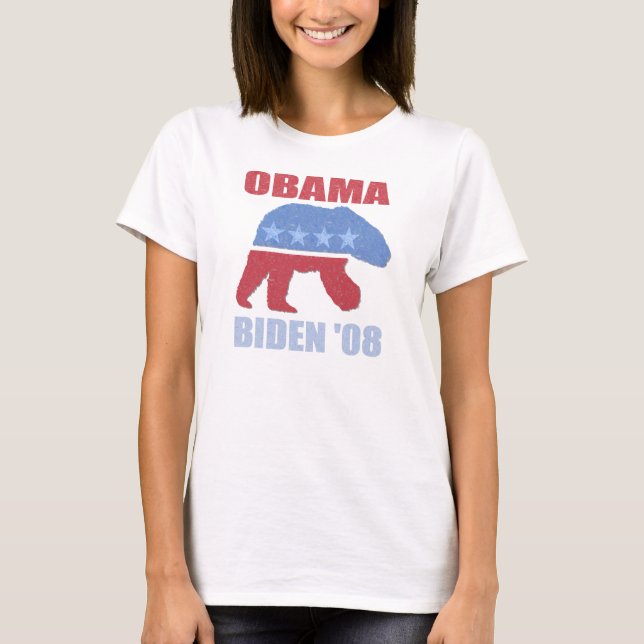 Camiseta Urso Polar Obama Biden Long Sleeve Womeve Shirt (Frente)