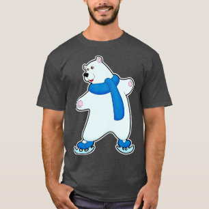 Camiseta Urso polar patinando no gelo com Scarf