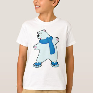 Camiseta Urso polar patinando no gelo com Scarf