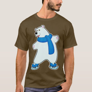 Camiseta Urso polar patinando no gelo com Scarf