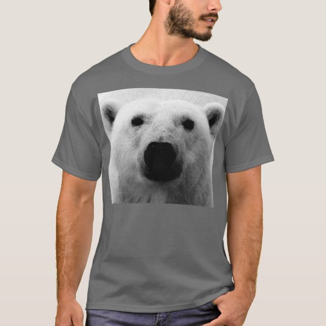 Camiseta Urso Polar Preto e Branco (Frente)