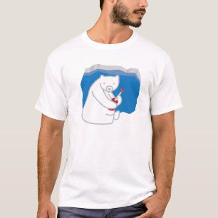 Camiseta Urso polar que joga o Ukulele