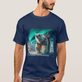 Camiseta Urso Polar Steampunk e Arte Aurora