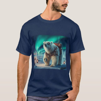 Camiseta Urso Polar Steampunk e Arte Aurora