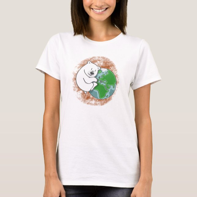 Camiseta urso polar, terra (Frente)