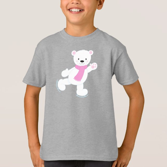 Camiseta Urso Polar, Urso Branco, Urso De Pé-Gelo, Scarf (Frente)