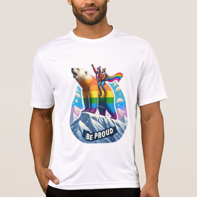 Camiseta Urso polar vibrante, tocado na montanha com rapari (Frente)