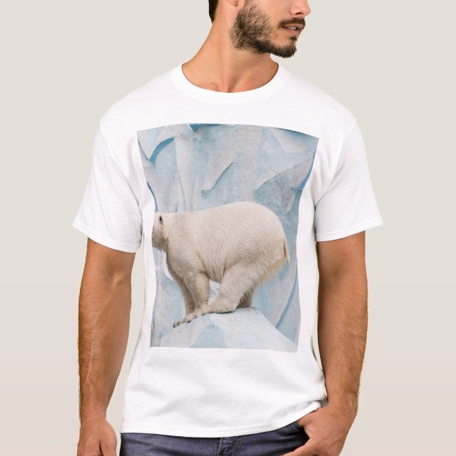Camiseta Urso Polar: Vislumbre Zoo Habitat (Frente)