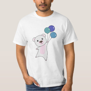 Camiseta Urso Polar Voa Com Balões Animais Curiosos Polar