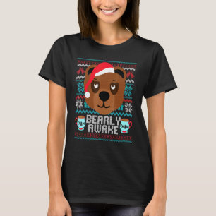 Camiseta Urso Preguiçoso Acorda Café de Natal