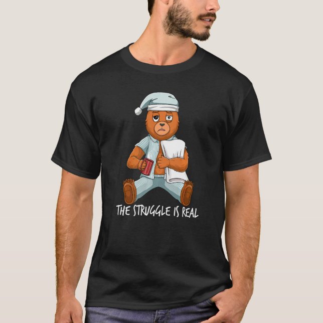 Camiseta Urso Preguiçoso Que A Luta Está Saindo (Frente)