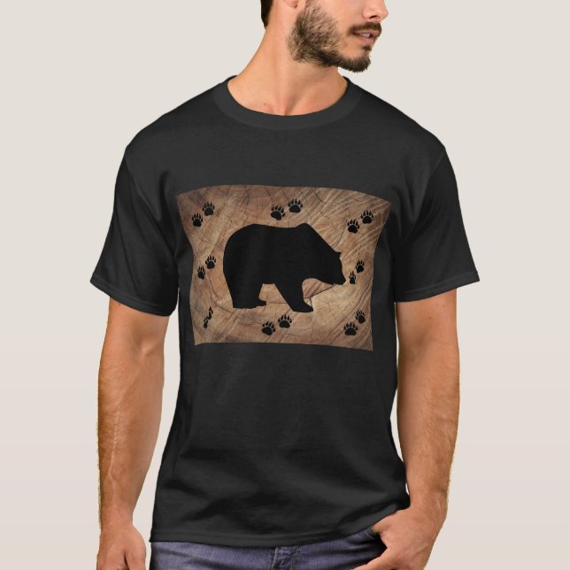 Camiseta Urso Preto E Pistas De Urso (Frente)