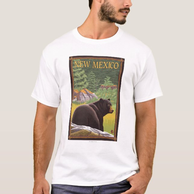 Camiseta Urso preto em ForestNew México (Frente)