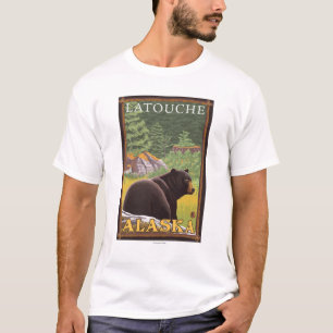 Camiseta Urso preto na floresta - Latouche, Alaska