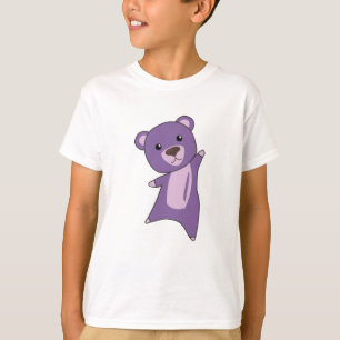Camiseta Urso Púrpura Urso Colorido Animais De Corte Para C
