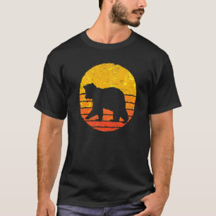 Camiseta Urso-Retro Animal Grizzly da Floresta