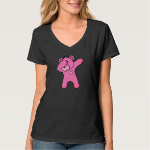 Camiseta Urso Rosa Dança Urso Dab Festa Urso Dançante Teddy