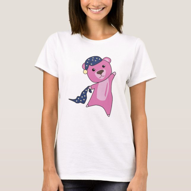 Camiseta Urso Rosa-Rosa-Rosa-Elegante (Frente)