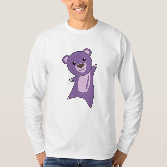 Camiseta Urso Roxo Corante Animais Corados (Frente)