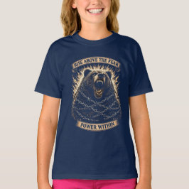Camiseta Urso Rugindo — Erga-se Acima do Medo