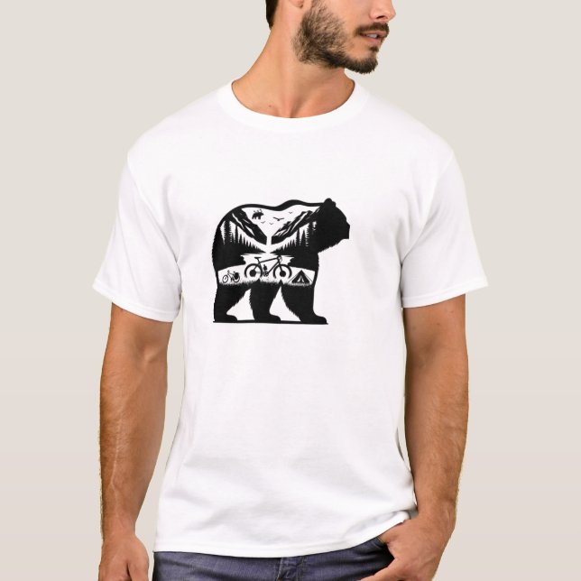 Camiseta Urso Selvagem - Acampamento, Biqueio e Natureza (Frente)