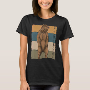 Camiseta Urso Selvagem de Animais Marrons Retro Urso 1