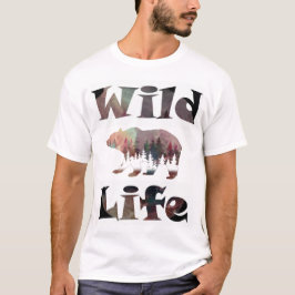 Camiseta Urso Selvagem Rustic Watercolor
