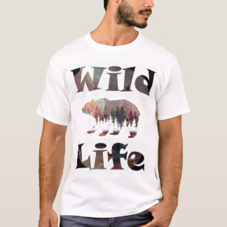 Camiseta Urso Selvagem Rustic Watercolor