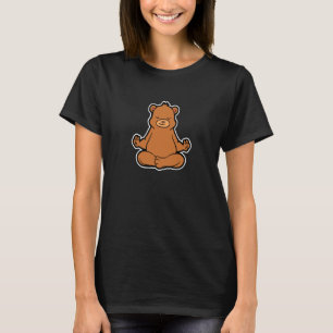 Camiseta Urso Shantibaer Yoga Posição Animal Vintage Frequê