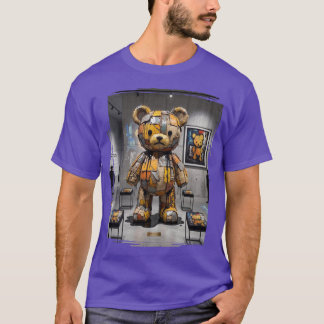 Camiseta Urso Teddy com Gotejamento de Tinta Grunge