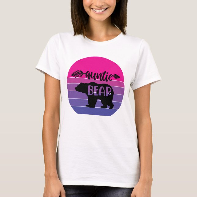 Camiseta Urso Tia Pôr do Sol Retro (Frente)