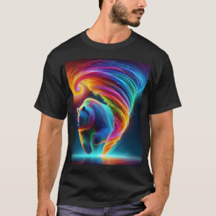Camiseta Urso tornado em cores neon.