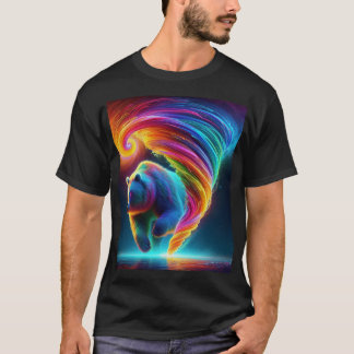 Camiseta Urso tornado em cores neon.