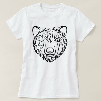 Camiseta Urso Tribal Negro e Branco