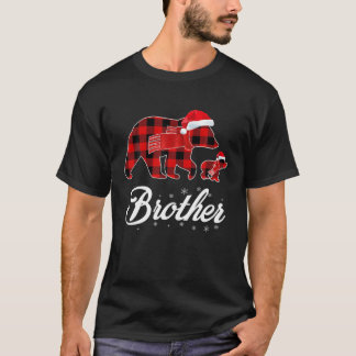 Camiseta Urso Um Irmão Xadrez Vermelho Correspondendo Buffa