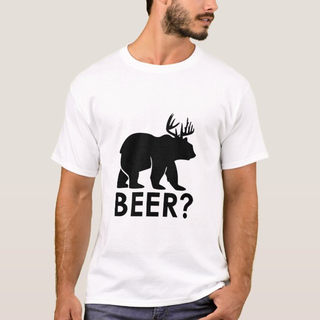 Camiseta Urso + Veado = Cerveja? (Frente)