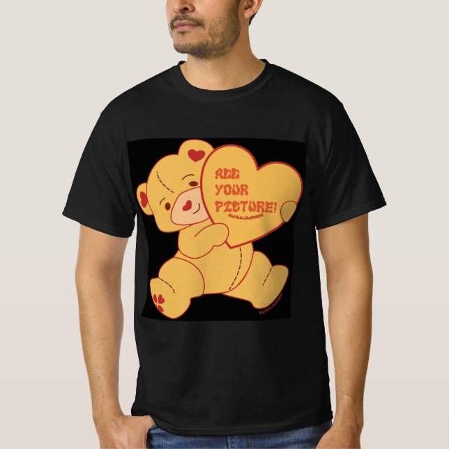 Camiseta Urso Vermelho Cinzento Borrão (Frente)