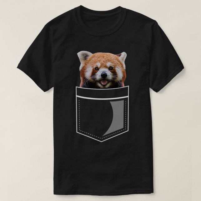 Camiseta Urso Vermelho Engraçado De Panda No Peito, Cuja Fe (Frente do Design)