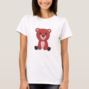 Camiseta Urso Vermelho - Ursinho De Animais Curiosos Com Ur