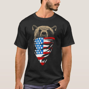 Camiseta Urso Vestindo bandeira americana