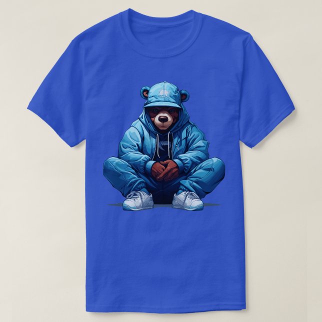 Camiseta Urso vestindo boné de beisebol (Frente do Design)